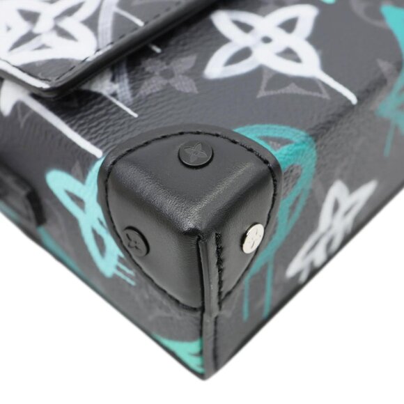 Louis Vuitton  Graffiti LV Steamer Monogram Eclipse Canvas Crossbody Bag Grey - Picture 8 of 13